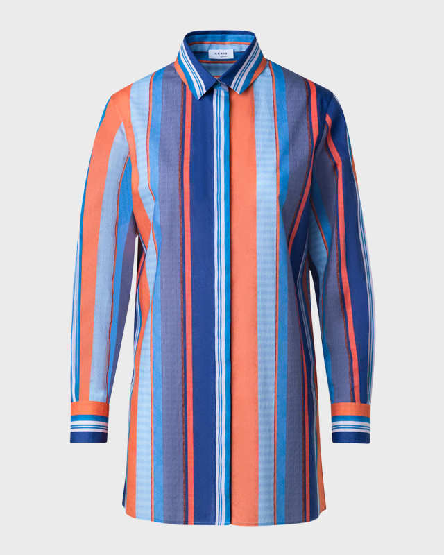 Deck Chair Stripe Cotton Batiste Collared Shirt